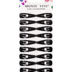 Заколки для волос Monte Vita набор 18шт. клик-клак, черные, 3см 457080