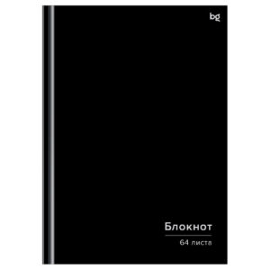 Блокнот А5 64 листа Биз BG Черный блокнот, книжный переплет, евроформат ББ5Т64_ЛМ 09873