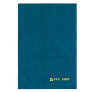 Книга учета 96 листов А4 клетка Brauberg, офсет, бумвинил, светло-синий 130069