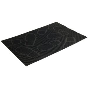 Коврик придверный резиновый Pin Mat 40х 60см Следы, черный ComeForte