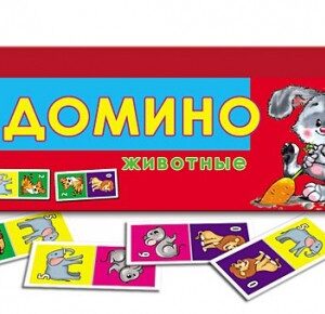 Домино детское Домашние животные, пластиковые детали ИН-0971