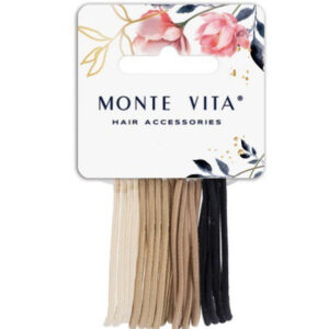Резинки для волос Monte Vita набор 16шт. 0,15х14см, черный/коричневый/бежевый 457036