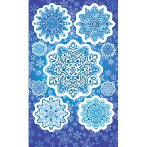 Наклейки 15,9х9,8см Снежинки 0-11-5130