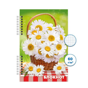 Блокнот А6 80 листов Ромашка 3, гребень БГ80/24-3