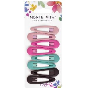 Заколки для волос Monte Vita набор 8шт. клик-клак, ассорти soft touch, 5см 457092