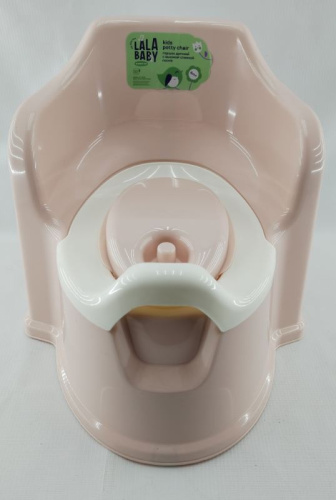 Горшок детский пластиковый с высокой спинкой, с крышкой Protect Me, розовый зефир Plast Team LA104211032