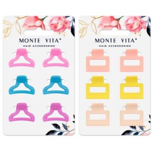 Крабы для волос Monte Vita набор 6шт. Soft touch, ассорти 457029