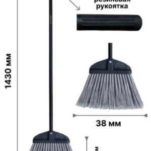 Метла плоская синтетическая, металлический черенок, резиновая рукоятка Arriva 14101