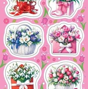 Наклейки 15,9х9,8см Букеты цветов 0-11-770