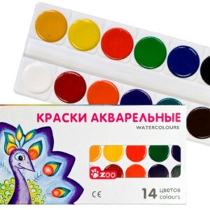 Акварель 14 цветов Луч Zoo, без кисточки 22С 1418-08