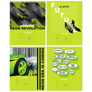 Тетрадь 12 листов клетка BG Neon Revolution Т5ск12 10031
