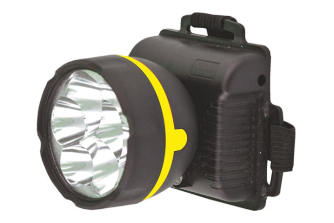 Фонарь налобный на батарейках светодиодный 5LED, 1 режим работы, черный (ААх3) Ultraflash 909LED5