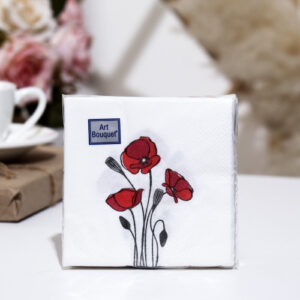 Салфетки бумажные 30шт. 20х20см 2-х слойные Маки Art Bouquet 9526289