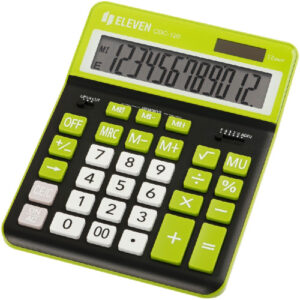 Калькулятор Eleven 12 разрядов, 155х206х38мм, черный/салатовый CDC-120-BK/GN 365651