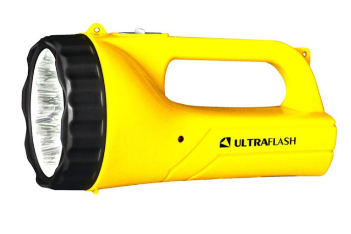 Фонарь аккумуляторный светодиодный 9LED 2 режима, желтый Ultraflash LED3816SM