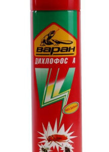 Дихлофос Варан Форте 190мл универсальный, от летающих и ползающих насекомых, без запаха (зеленый) Сибиар 001/45-178/1