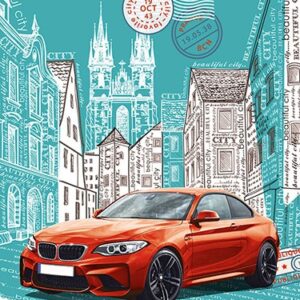 Тетрадь 200 листов (4х50л) Красный автомобиль, на кольцах, 4 цвета С0800-33