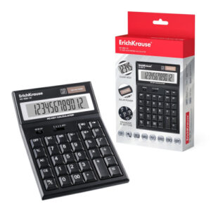 Калькулятор ErichKrause PC-KEY KC-500-12 CLASSIC 12 разрядов, черный 40500