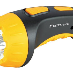 Фонарь аккумуляторный светодиодный 4LED черный/желтый Ultraflash 3804