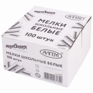 Мелки белые 100шт. Алгем Юнландия, квадратные, в картонной коробке 229070