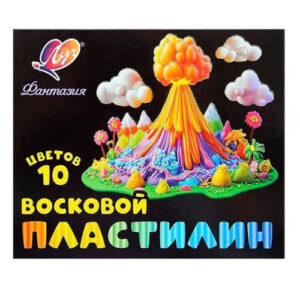 Пластилин 10 цветов Луч Фантазия, цвета классические + флуоресцентные, 150г, со стеком, восковой 35С 2301-08
