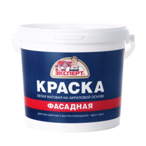 Краска водно-дисперсионная акриловая фасадная белая матовая 7кг Эксперт