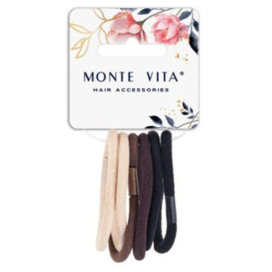 Резинки для волос Monte Vita набор 6шт. 0,4х14см, черный/коричневый/бежевый 457043