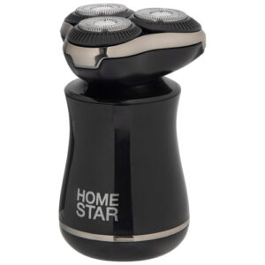 Бритва аккумуляторная, 3 бреющие головки, шнур USB, HS-9022M, черный HomeStar 108154