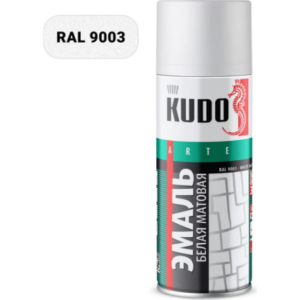 Аэрозольная краска "KUDO" универс. белая матовая 1101 520 мл KU-1101