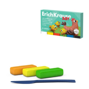 Пластилин 6 цветов 120г ErichKrause Baby, восковой, со стеком 61323