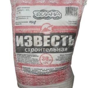 Известь негашеная гранулы 30кг 1 сорт Диана