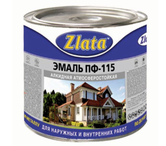 Эмаль ПФ-115 ГОСТ голубая 0,8кг Zlata