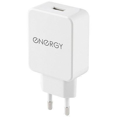 Зарядное устройство сетевое 1 USB разъем 2,1А, белый Energy ET-32/104290