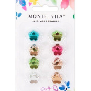 Крабы для волос Monte Vita набор 8шт. зеркальный ассорти, 1см 457030