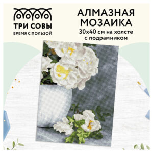 Алмазная мозаика на подрамнике 30х40см Садовые цветы Три совы АМП3040_47586