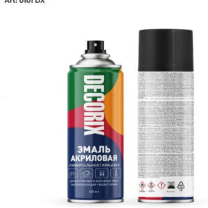 Эмаль аэрозольная 520мл черная глянцевая Decorix А01/ 0101-01 DX