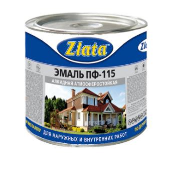 Эмаль ПФ-115 ГОСТ белая 0,8кг Zlata