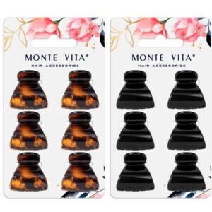 Крабы для волос Monte Vita набор 6шт. ассорти, 2,7см 457024