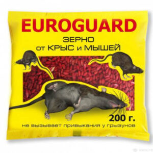 Зерно для уничтожения крыс и мышей 200г Euroguard