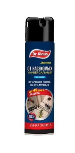 Аэрозоль от тараканов, муравьев, мух, ос и других насекомых универсальный 250мл без запаха Dr.Klaus DK06250032