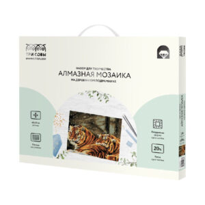 Алмазная мозаика на подрамнике 40х50см Тигриная любовь Три совы АМП4050_52963