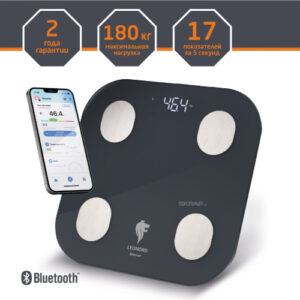 Весы напольные электронные стеклянные, до 180кг, LE-1216 Bluetooth Leonord 108265