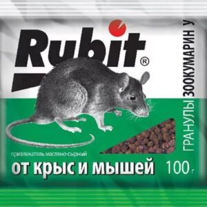 Гранулы для уничтожения грызунов Зоокумарин 100г Rubit