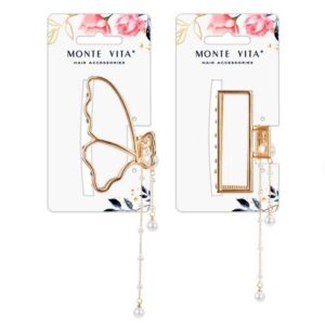 Краб для волос Monte Vita с подвесками, золотистый ассорти, 7,5см 457019