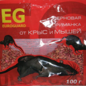 Зерно для уничтожения крыс и мышей 100г Euroguard