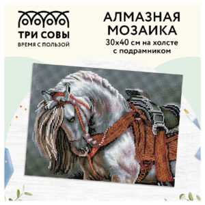 Алмазная мозаика на подрамнике 30х40см Богатырский конь Три совы АМП3040_47599