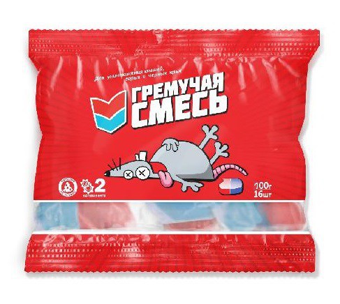 Брикет тесто для уничтожения грызунов Гремучая смесь 100г