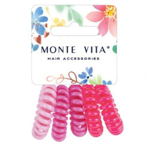 Резинки для волос Monte Vita набор 5шт. пружинка, 3см, оттенки розового 457060