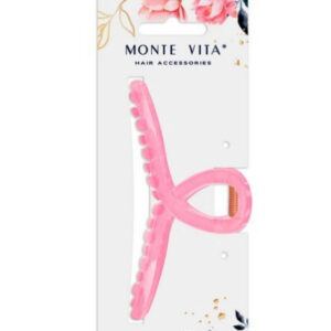 Краб для волос Monte Vita глянцевый розовый, 11см 457007