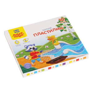 Пластилин 10 цветов Мульти-Пульти Енот в сказке, со стеком МП_41709
